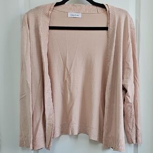 Calvin Klein Pink Cardigan Sweater Lightweight Knit